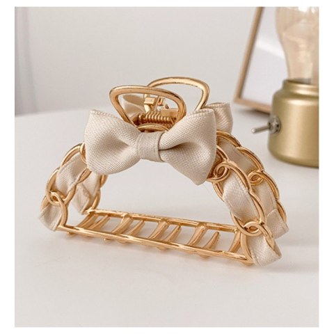 SPINKA DO WŁOSÓW KLAMRA METALOWA PRZEPLATANA KOKARDA XL 7,8CM SP261K
