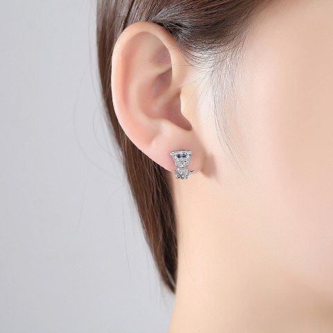 KOLCZYKI ZE STALI SZLACHETNEJ PIESEK, SZTYFT S925, CYRKONIE KST3302