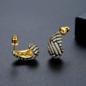 KOLCZYKI ZE STALI SZLACHETNEJ PLATEROWANE 14K ZŁOTEM, SZTYFT S925, CYRKONIE KST3303