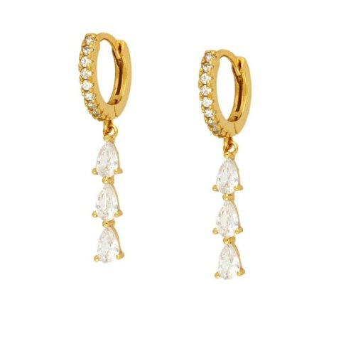 KOLCZYKI ZE STALI SZLACHETNEJ PLATEROWANE ZŁOTEM KST3282