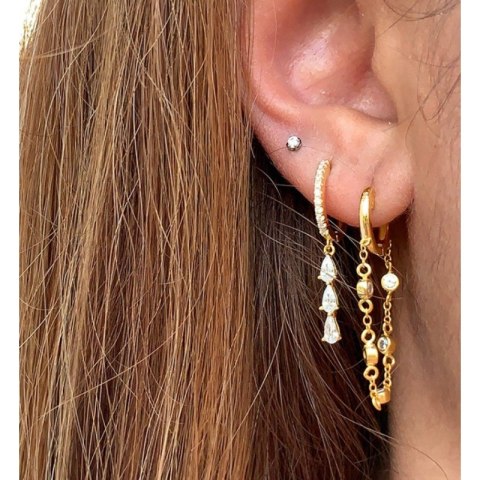 KOLCZYKI ZE STALI SZLACHETNEJ PLATEROWANE ZŁOTEM KST3282