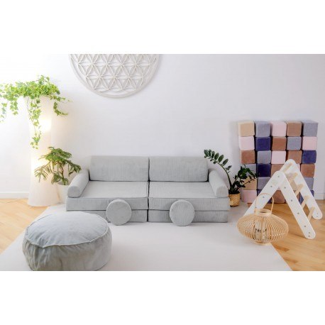 Meowbaby® pufa dziecięca, okrągła, sztruksowa, ceg Meowbaby® pufa dziecięca, okrągła, sztruksowa, ceg