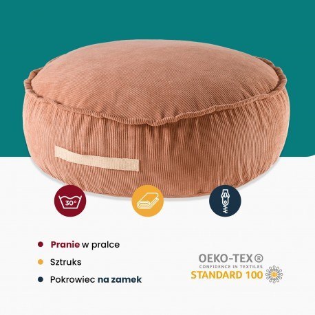 Meowbaby® pufa dziecięca, okrągła, sztruksowa, sza Meowbaby® pufa dziecięca, okrągła, sztruksowa, sza