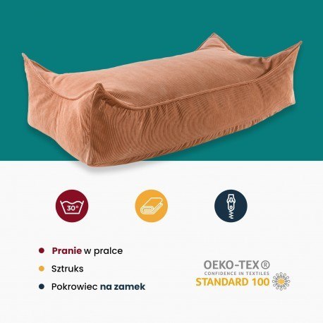 Meowbaby® pufa dziecięca, prostokątna, sztruksowa, Meowbaby® pufa dziecięca, prostokątna, sztruksowa,