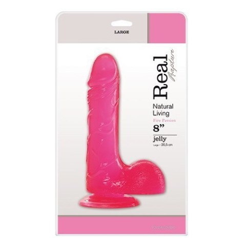Dildo-JELLY DILDO REAL RAPTURE PINK 8" Dildo-JELLY DILDO REAL RAPTURE PINK 8"