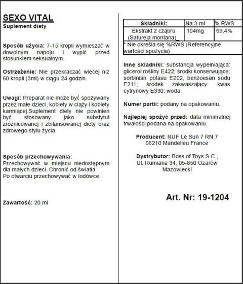 Supl.diety-APHRODICT SEXOVITAL 20 ml Supl.diety-APHRODICT SEXOVITAL 20 ml