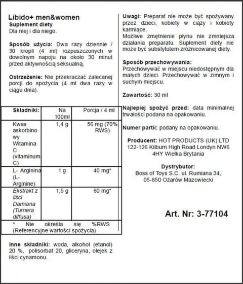 Supl.diety-Libido + (m+w) 30ml Supl.diety-Libido + (m+w) 30ml