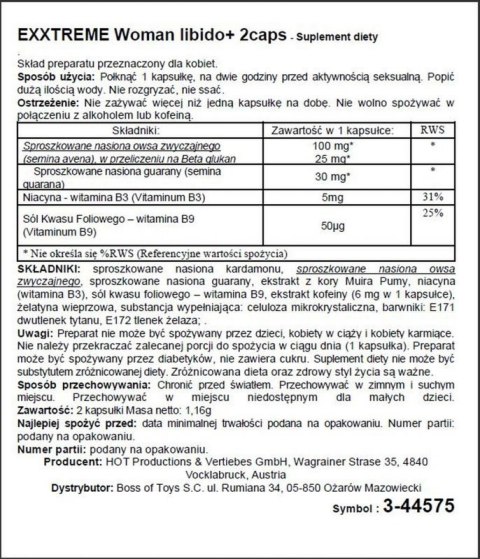 Supl.diety-eXXtreme Libido caps woman 1x2 Stk. Supl.diety-eXXtreme Libido caps woman 1x2 Stk.