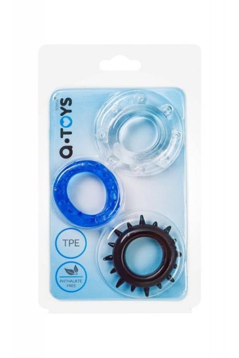 A-TOYS, Cockrings set, 3 pcs.Mix color, TPE, O 3 cm A-TOYS, Cockrings set, 3 pcs.Mix color, TPE, O 3 cm