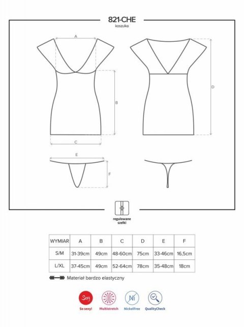 Bielizna-821-CHE-1 koszulka i stringi L/XL Bielizna-821-CHE-1 koszulka i stringi L/XL