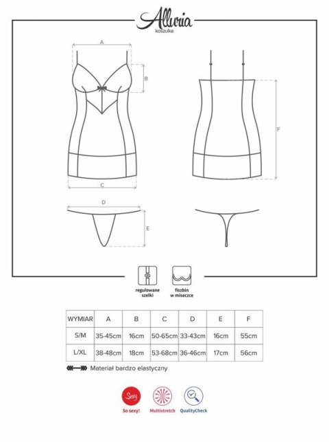 Bielizna-Alluria koszulka i stringi S/M Bielizna-Alluria koszulka i stringi S/M