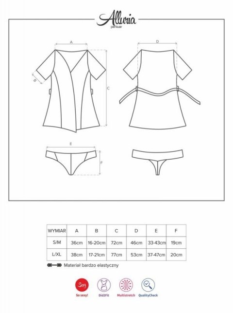 Bielizna-Alluria peniuar i stringi S/M Bielizna-Alluria peniuar i stringi S/M