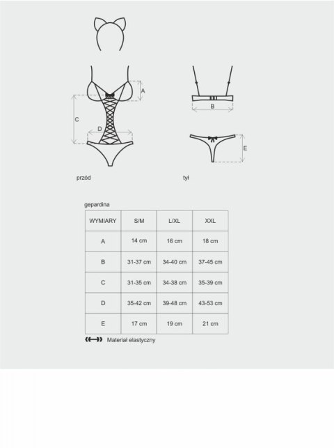 Bielizna-Gepardina kostium 3-częściowy L/XL Bielizna-Gepardina kostium 3-częściowy L/XL
