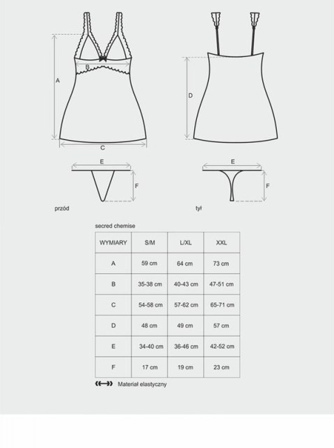 Bielizna-Secred koszulka i stringi L/XL Bielizna-Secred koszulka i stringi L/XL