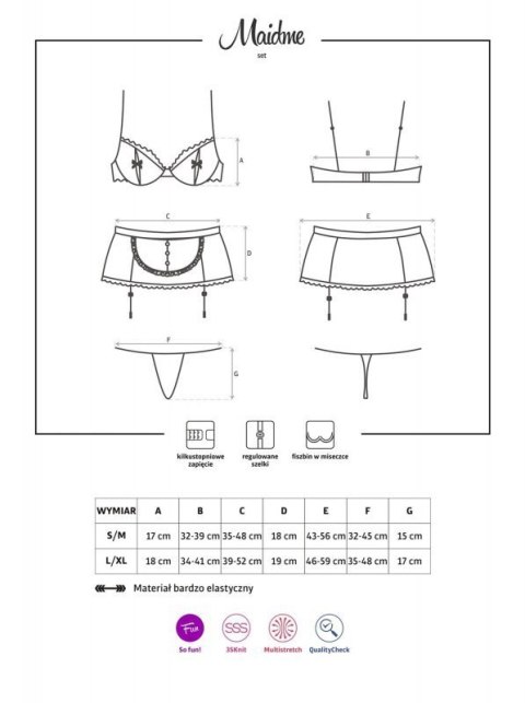 Bielizna-Maidme komplet 5-częściowy S/M Bielizna-Maidme komplet 5-częściowy S/M