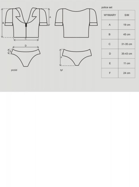 Bielizna-Police set kostium S/M Bielizna-Police set kostium S/M