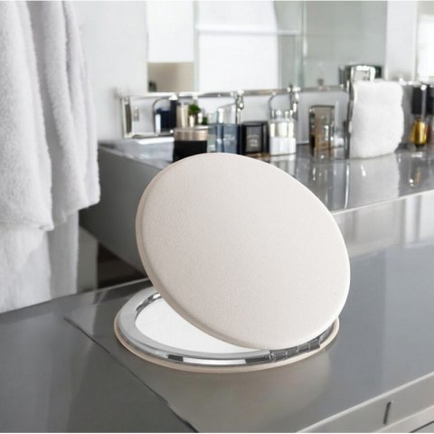 LUSTERKO KOSMETYCZNE BIAŁE ELEGANCKIE METALOWE OTWIERANE DO TOREBKI L11