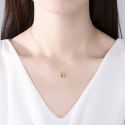 NASZYJNIK STAL SZLACHETNA POZŁACANA 14K ZŁOTEM, KÓŁKA Z CYRKONIAMI NST2118