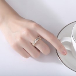PIERŚCIONEK STAL CHIRURGICZNA PLATEROWANA ZŁOTEM, REGULOWANY Z CYRKONIAMI PST930