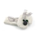 RĘKAWICZKI CUTE POMPONY KOKARDA SZARE REK127