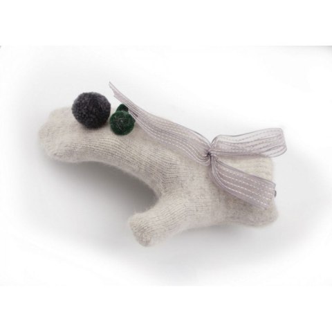 RĘKAWICZKI CUTE POMPONY KOKARDA SZARE REK127