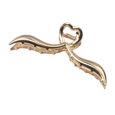 SPINKA DO WŁOSÓW KLAMRA ZŁOTA Z SERCEM, METALOWA MOCNA XL 11,5CM SP375