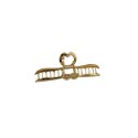 SPINKA DO WŁOSÓW KLAMRA ZŁOTA Z SERCEM, METALOWA MOCNA XL 11,5CM SP375