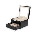 SZKATUŁKA KUFEREK ETUI ORGANIZER NA BIŻUTERIĘ CZARNA PD148CZ