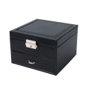 SZKATUŁKA KUFEREK ETUI ORGANIZER NA BIŻUTERIĘ CZARNA PD148CZ