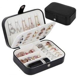SZKATUŁKA NA BIŻUTERIĘ, ETUI, ORGANIZER, PUDEŁKO CZARNE PD160CZ