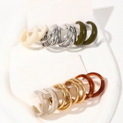 ZESTAW 6 SZT. KOLCZYKÓW WISZĄCYCH K1684