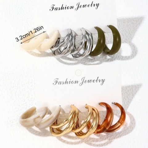 ZESTAW 6 SZT. KOLCZYKÓW WISZĄCYCH K1684