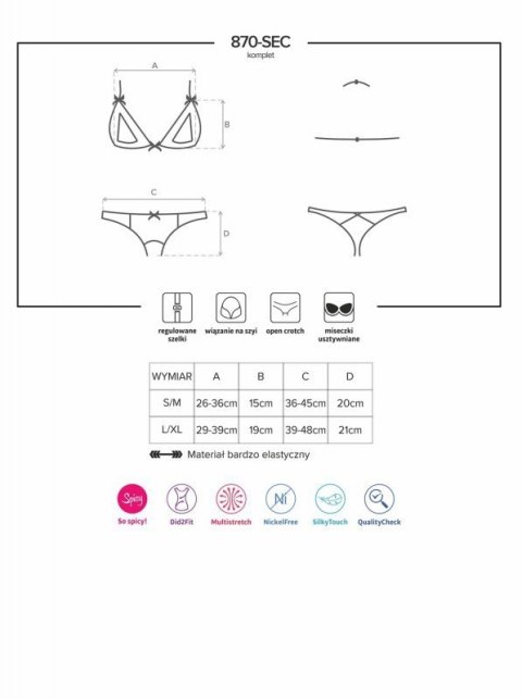 Bielizna-870-SEC-3 komplet 2-częściowy L/XL Bielizna-870-SEC-3 komplet 2-częściowy L/XL
