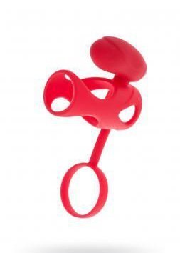 Black & Red, Penis ring with vibration, clitoral stimulation, silicone, red 14.5 cm Black & Red, Penis ring with vibration, clitoral stimulation, silicone, red 14.5 cm