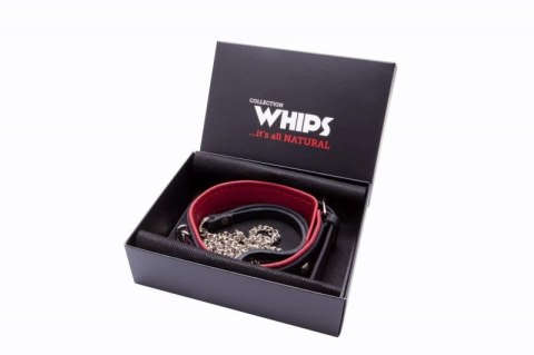 Wiązania-WHIPS obroża damska z ćwiekami i smyczą Wiązania-WHIPS obroża damska z ćwiekami i smyczą