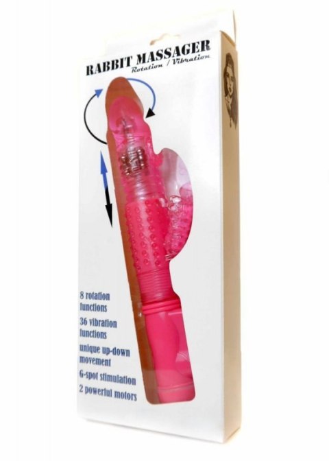 Wibrator-Królik, Wibracja/Rotacja/Góra-dół 36 funkcji Różowy Wibrator-Królik, Wibracja/Rotacja/Góra-dół 36 funkcji Różowy