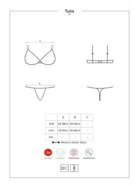 Bielizna-Tulia komplet 2-częściowy czarny L/XL Bielizna-Tulia komplet 2-częściowy czarny L/XL