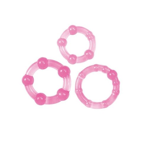 Kit di 3 anelli fallici Timeless Stud (rosa) Kit di 3 anelli fallici Timeless Stud (rosa)