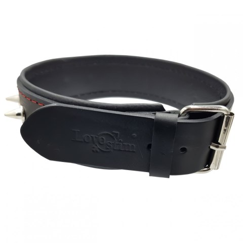 Obroża męska z ćwiekami skóra naturalna