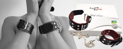 Regulowane kajdanki damskie na ręce skóra naturalna