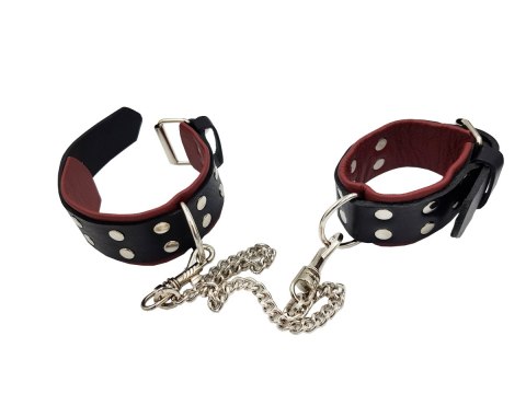 Regulowane kajdanki damskie na ręce skóra naturalna