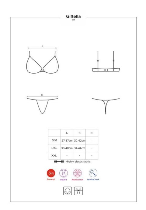 Bielizna-Giftella komplet 2-częściowy czerwony L/XL Bielizna-Giftella komplet 2-częściowy czerwony L/XL