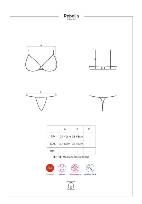 Bielizna-Redella komplet 2-częściowy czarny L/XL Bielizna-Redella komplet 2-częściowy czarny L/XL