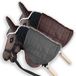 DERKA DWUSTRONNA I NAUSZNIKI SKIPPI DLA HOBBY HORSE - BRĄZOWA - SZARA