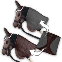 DERKA DWUSTRONNA I NAUSZNIKI SKIPPI DLA HOBBY HORSE - BRĄZOWA - SZARA