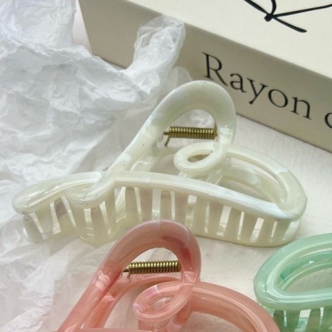 SPINKA KLAMRA DO WŁOSÓW XL BIAŁA PERŁOWA 12 CM SP373