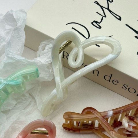 SPINKA KLAMRA DO WŁOSÓW XL BIAŁA PERŁOWA 12 CM SP373