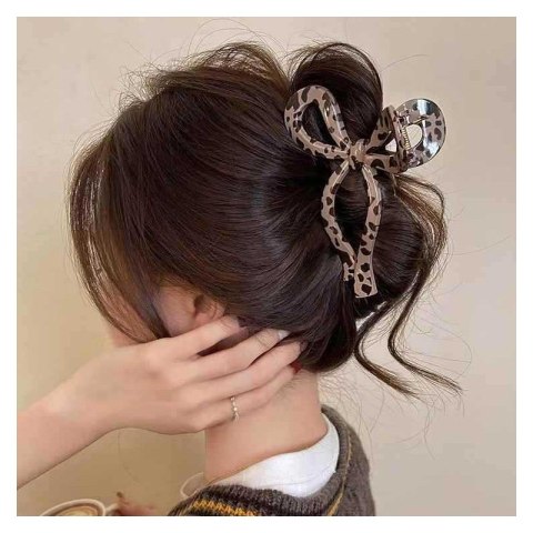 SPINKA KLAMRA DO WŁOSÓW XL PANTERKA BRĄZOWA 11 X 5 CM SP370