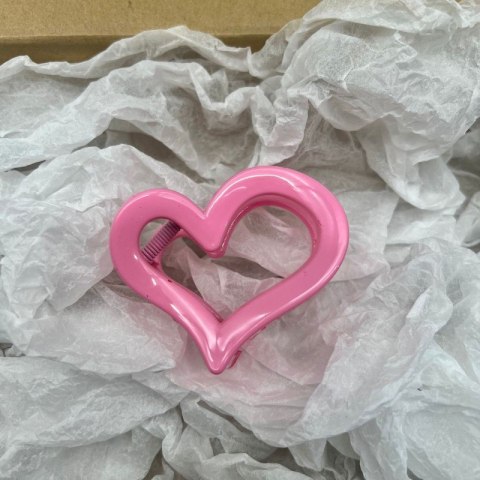 SPINKA KLAMRA DO WŁOSÓW XL SERCE FUKSJA 6,5 CM SP364F