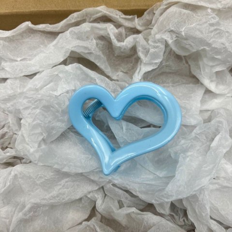 SPINKA KLAMRA DO WŁOSÓW XL SERCE NIEBIESKIE 6,5 CM SP364N